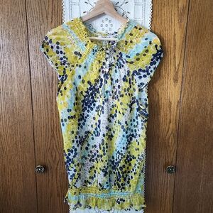 Tramp Sheer Organza Smocked Blouse
